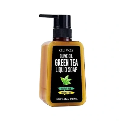 Afbeelding van Olivos Handzeep met zeeppompje Groene Thee Vloeibare Zeep 450 ml Vloeibaar Zeeppomp
