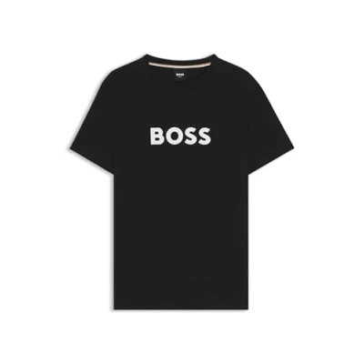 Afbeelding van HUGO BOSS heren T shirt met logoprint in de kleur Zwart, maat: S