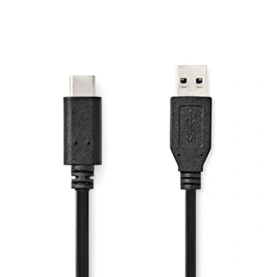 Afbeelding van USB Kabel 3.2 Gen 2 A Male C 60 W 10 Gbps Vernikkeld 1.00 m Rond