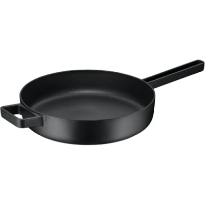 Afbeelding van WMF Flavour Stoofpan, 28 cm, inductie, gietijzeren pan, geëmailleerd, hoge rand, ovenbestendig, moderne elegantie, zwart
