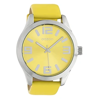 Afbeelding van OOZOO C11043 Horloge Timepieces staal leder zilverkleurig donkerblauw 40 mm