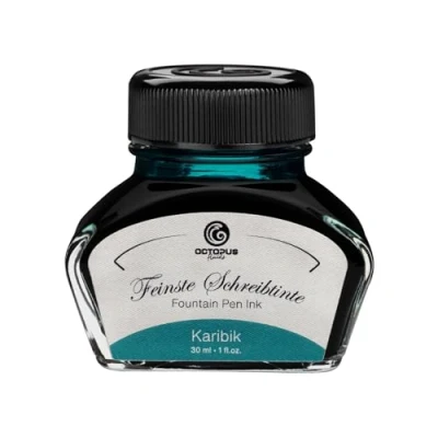 Afbeelding van 30 ml vulpeninkt (Caraïben) in inktglas, schrijfinkt voor vulpen, inktpot, kalligrafie inkt