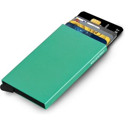 Afbeelding van Walletstreet Uitschuifbare Pasjeshouder Aluminium Creditcardhouder Card Protector Anti Skim/ RFID 8 Pasjes Groen/Green