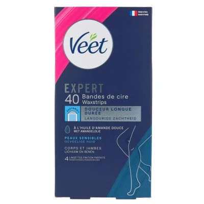 Afbeelding van 2x Veet Expert Waxstrips Benen Sensitive 40 stuks