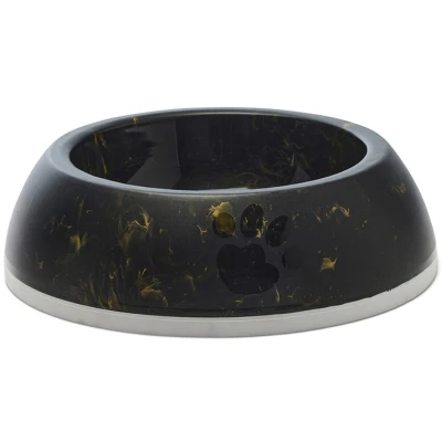 Afbeelding van Savic voerbak delice 3 marble zwart / goud 26x26x8 cm 1,2 ltr