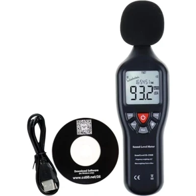 Afbeelding van Compacte professionele geluidsniveaumeter met achtergrondverlichting hoge meetnauwkeurigheid 30 dB 130 gegevensregistratiefunctie, datalogger