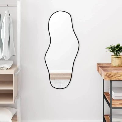 Afbeelding van vidaXL Wandspiegel 90x40 cm zwart