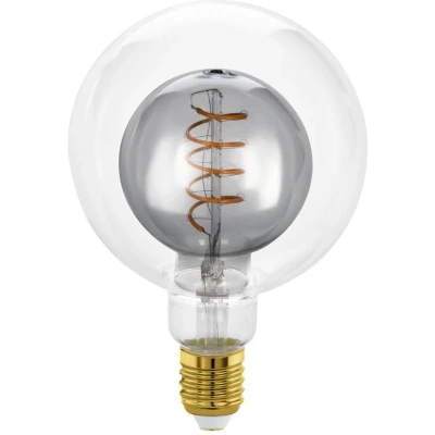 Afbeelding van EGLO LED Lamp E27 Ø 12,5 cm G125 Zwart/Helder 2000K Dimbaar