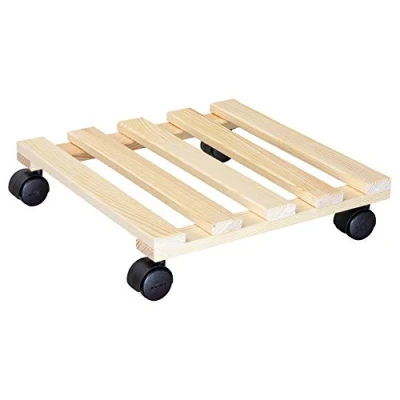 Afbeelding van Wagner plantenroller Paletti 35 x 8 cm, voor binnen, bloemenroller van FSC® gecertificeerd massief hout, natuurlijk, potroller draagkracht 100 kg 20003401