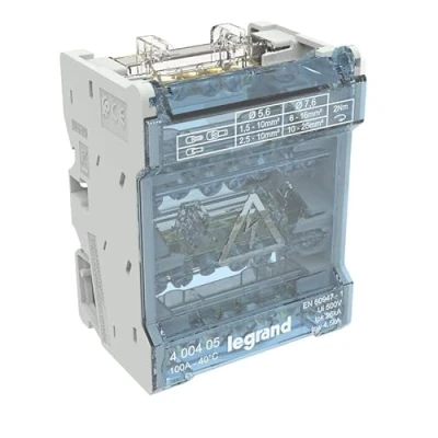 Afbeelding van Legrand verdelerklem 4p 100a 7 aansluitingen met schroeven 26ka 4 mod 400405