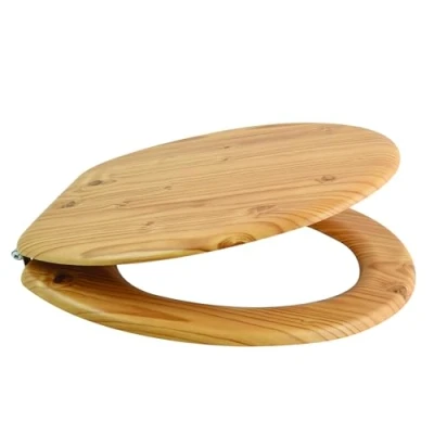 Afbeelding van MSV Toiletzitting deksel MDF houten kern grenenhout scharnieren van roestvrij staal hoogwaardige en stabiele kwaliteit ..