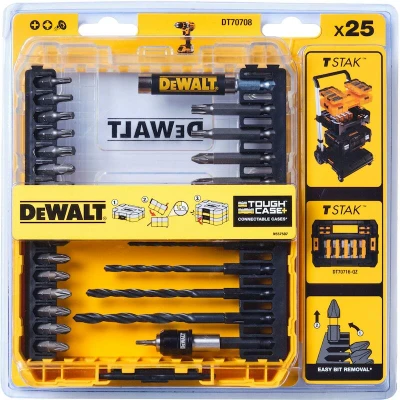 Afbeelding van DeWalt Accessoires DT70708 QZ 25 delig boor en bitset in tough case cassette