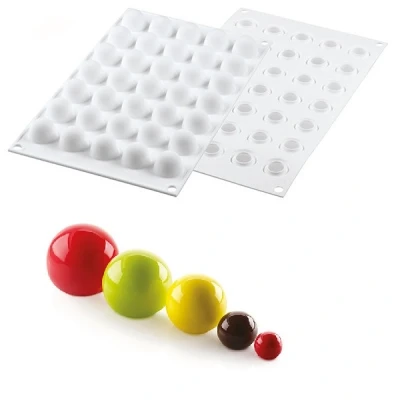 Afbeelding van Silikomart Siliconen Bakvorm Bolletjes (35x) Ø2,2x1,9cm