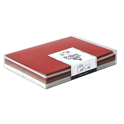 Afbeelding van Clairefontaine 20900C Geschenkset Pollen uni, bestaande uit 20 enveloppen, 11,4 x 16,2 cm en kaarten 11 15,5 cm, verschillende kleuren
