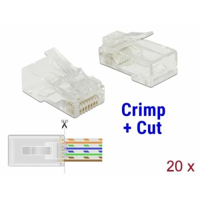 Afbeelding van Delock RJ45 Crimp+Cut stekker Cat.6 UTP 20 stuks