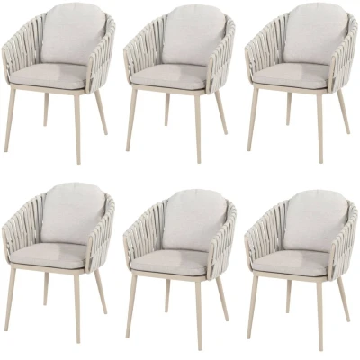 Afbeelding van Eva dining tuinstoel latte rope Taste 4SO set van 6