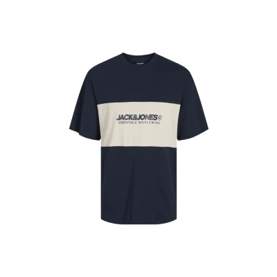 Afbeelding van Jack &amp; Jones Jjelegacy Blocking TEE Oneck Tshirt print, Heren, Maat: XXL, Navy blazer