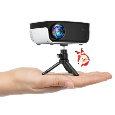 Afbeelding van Mini beamer, 7500 liter, draagbare thuisbioscoop, ondersteunt 1080p Full HD [scherm inclusief] videobeamer compatibel met smartphone/tv stick/PS5/PC/laptop