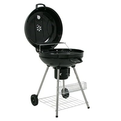 Afbeelding van BBQ Toro kogelgrill 57 cm houtskool barbecue met thermometer grill rond, houtskoolgrill deksel (deksel gemonteerd)