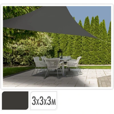 Afbeelding van Schaduwdoek 3x3x3m Donker Grijs