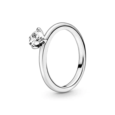 Afbeelding van Pandora 198691C01 Ring zilver Clear Heart Solitaire