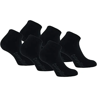 Afbeelding van Caterpillar Sport Sneakers 6 paar enkelsokken sportsokken, comfortabele boord, uitstekende kwaliteit katoen, badstof zool (Zwart, 43 46)