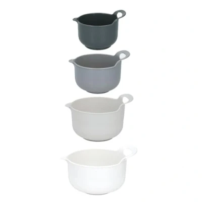 Afbeelding van Alpina Beslagkommen/mengkommen/roerkom set 4x stuks kunststof mix kleuren 1.2/1.65/2.4/3 liter Mengkommen