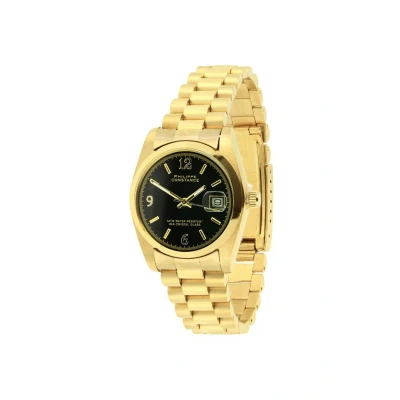 Afbeelding van PHILIPPE CONSTANCE &quot;LARGE GOLD&quot; PLAIN BLACK