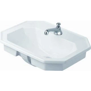Afbeelding van Duravit Serie 1930 inbouwwastafel 58x47cm 1 kraangat overloop wit