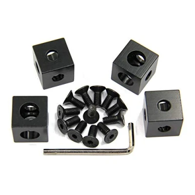 Afbeelding van Befenybay 4 STKS Zwarte Hoek Beugel Kubus (20x20x20mm) voor 6mm Slot Aluminium Extrusie Profiel 2020 Serie (Kubus Hoek)