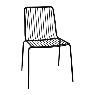 Afbeelding van Bolero RVS Eetkamerstoelen Zwart (4 Stuks) FB874 Horeca &amp; Professioneel