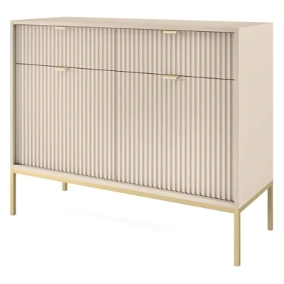 Afbeelding van Selsey Vellore Tweedeurskast met geprofileerde fronten gouden frame 104 cm Beige