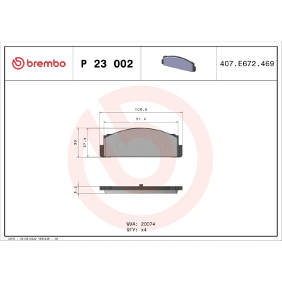 Afbeelding van Brembo Remblokset P 23 002