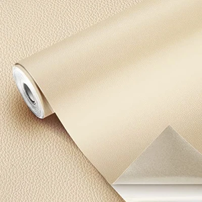 Afbeelding van GELAISI Zelfklevende kunstleren patches, 40 x 300 cm, beige, lederen lederlook, folie, decoratieve meubelfolie, behang, lederreparatie, bekleding voor kast, leren tas, autostoel, bank