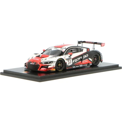 Afbeelding van het 1:43 Diecast model van De Audi R8 LMS GT3 Team Sport WRT #33 24H Spa 2020. rijders waren R. Breukers / S. Hall en B. Goethe. fabrikant schaalmodel is Spark.Dit alleen online beschikbaar