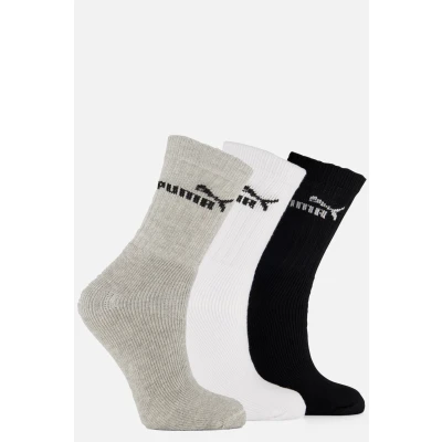 Afbeelding van PUMA tennissokken, crew, sportsokken, uniseks, voor meisjes en jongens, 6 paar, zwart/wit/grijs, 31/34 EU