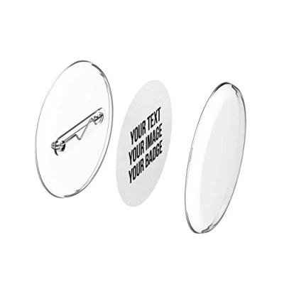 Afbeelding van Buttons 30 mm zelf maken zonder buttonmachine (25 stuks) opsteekbuttons set met naaldspelden en A4 buttonpapier