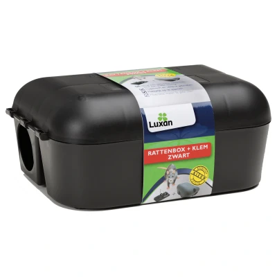 Afbeelding van Luxan Rattenbox Met Klem Ongediertebestrijding Zwart