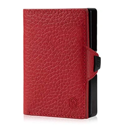 Afbeelding van Slimpuro Znap Slim Wallet 12 Pasjes Muntvak 8,9 X 1,8 6,3 cm (Bxhxd) RFID Bescherming Rood