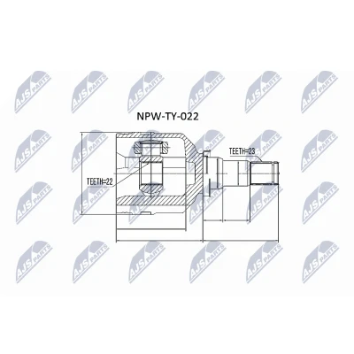 Afbeelding van Homokineet reparatie set, aandrijfas NTY NPW TY 022
