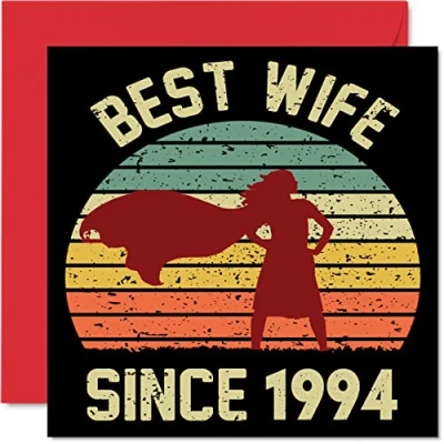 Afbeelding van 29e verjaardagskaart voor vrouw van echtgenoot Beste sinds 1994 I Love You Gifts, Gelukkige huwelijksverjaardag kaarten partner, 145 mm x wenskaarten negenentwintigste