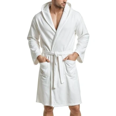 Afbeelding van PETTI Artigiani Italiani Unisex Accappatoio Microfibra badjas van microvezel, wit, XL, XL