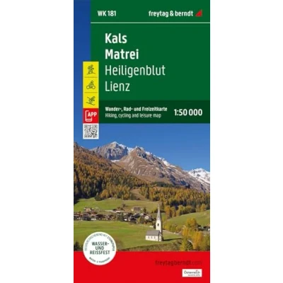 Afbeelding van Kals Matrei, Wander , Rad und Freizeitkarte 1:50.000, freytag &amp; berndt, WK 181: Heiligenblut Lienz, mit APP, wasserfest reißfest