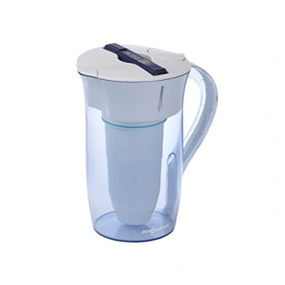 Afbeelding van Zerowater 2,4 L Ronde Beker 5 fasen Waterfilterkan, NSF gecertificeerde Waterfilter om Lood, Andere Zware Metalen en PFOA/PFOS te Verminderen, Wit Blauw
