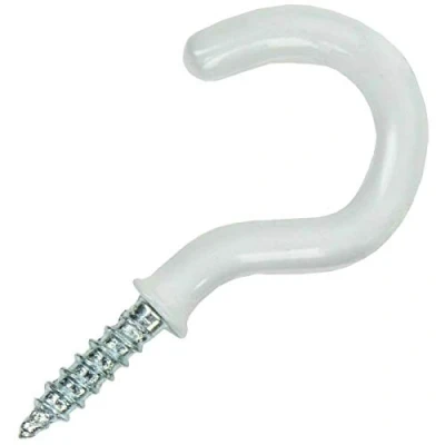 Afbeelding van Merriway BH00040 25 mm/1 inch kunststof gecoate haken, wit, stuks