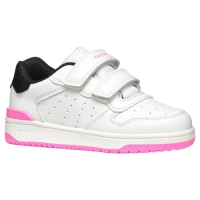 Afbeelding van Geox Washiba Sneakers laag voor kinderen, Maat: 33, White black Kunststof/ textiel