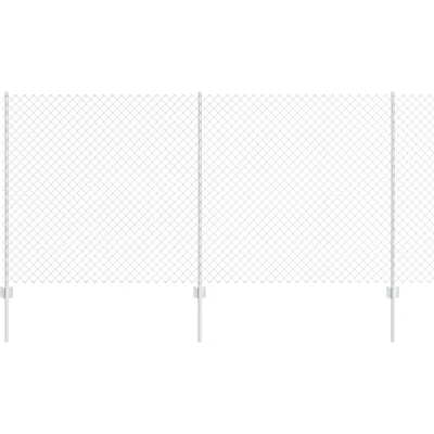 Afbeelding van vidaXL Kettinglinkhek met 20 U posten Zilver 1,2x10 m Staal