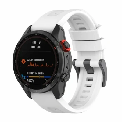 Afbeelding van Siliconen sportbandje Wit Garmin Fenix 7S / 6S 5S &amp; Instinct 2s