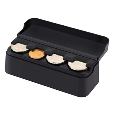 Afbeelding van Auto Muntenhouder Organizer, Draagbare Muntenkoffer Opbergdoos Zwarte Houder Veranderingen Munt Case Geld Container voor Auto, Vrachtwagen, RV Interieur Accessoires