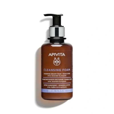 Afbeelding van Apivita Mousse Face Care Cleansers Cleansing Foam with Olive, Lavender &amp; Propolis